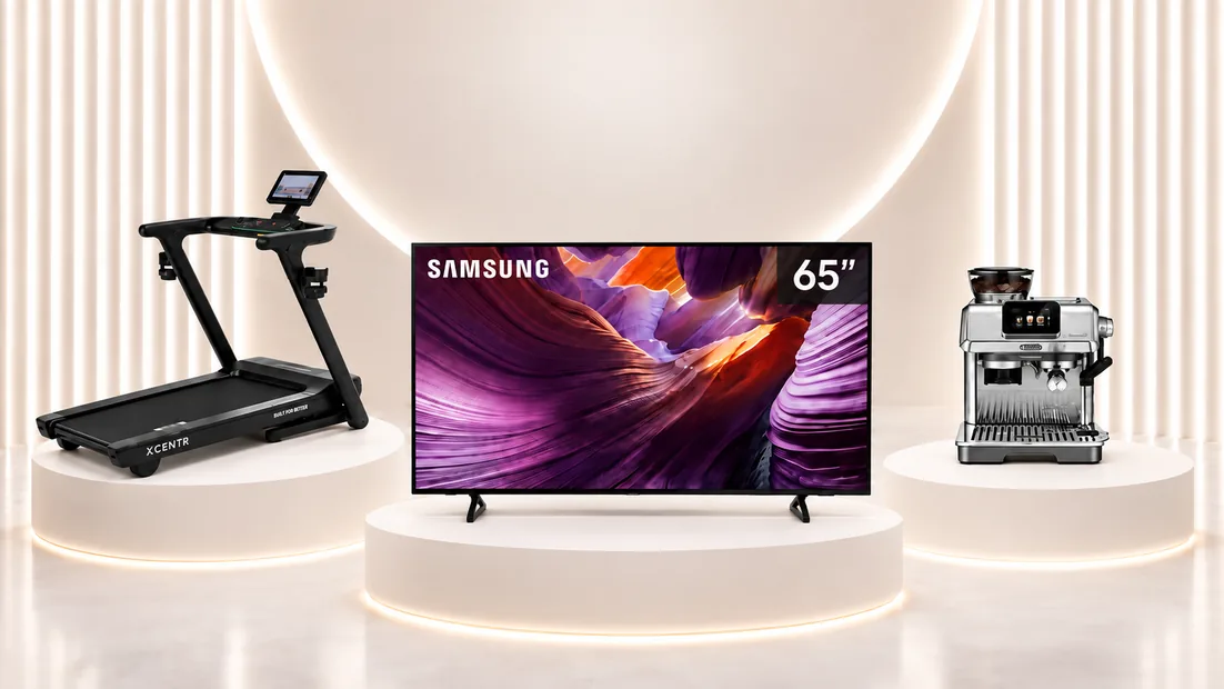 Nagrody na poziomie EXPERT: Telewizor SAMSUNG 65" OLED 4K, Ekspres DELONGHI La Specialista Maestro, Bieżnia elektryczna CENTR